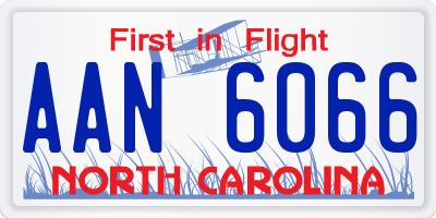 NC license plate AAN6066