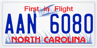 NC license plate AAN6080