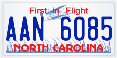 NC license plate AAN6085
