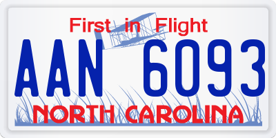 NC license plate AAN6093
