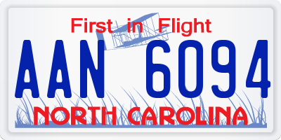 NC license plate AAN6094