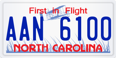 NC license plate AAN6100
