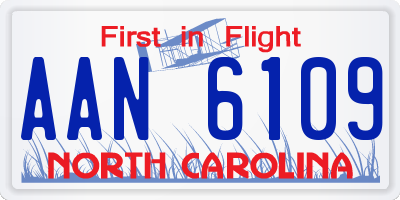 NC license plate AAN6109