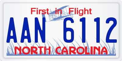 NC license plate AAN6112