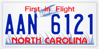 NC license plate AAN6121