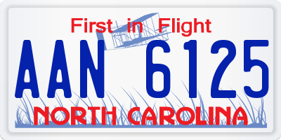 NC license plate AAN6125