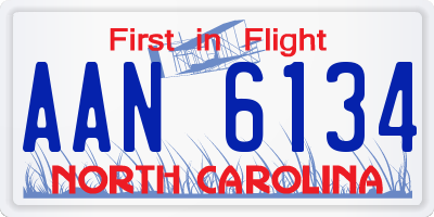 NC license plate AAN6134