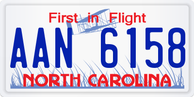 NC license plate AAN6158