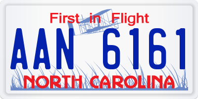 NC license plate AAN6161