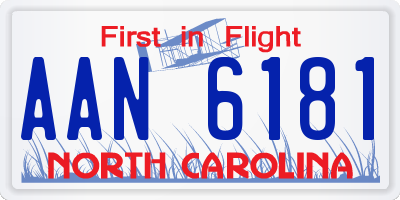 NC license plate AAN6181
