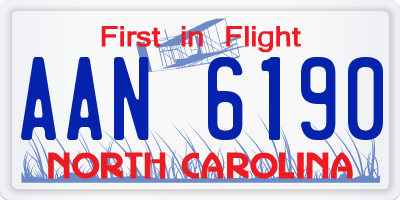 NC license plate AAN6190