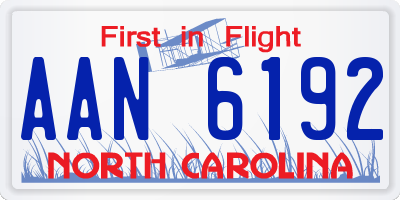 NC license plate AAN6192
