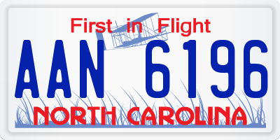 NC license plate AAN6196