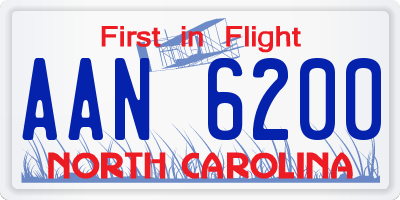 NC license plate AAN6200
