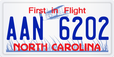 NC license plate AAN6202