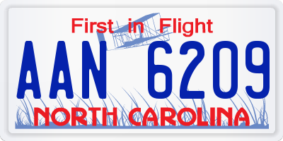 NC license plate AAN6209