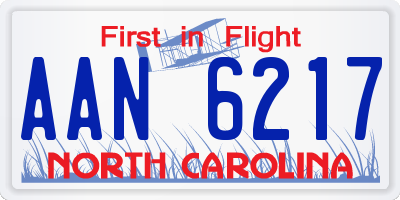 NC license plate AAN6217