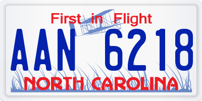 NC license plate AAN6218