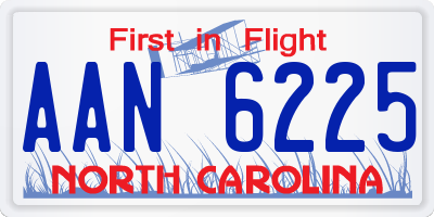 NC license plate AAN6225