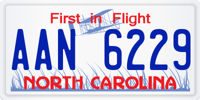 NC license plate AAN6229