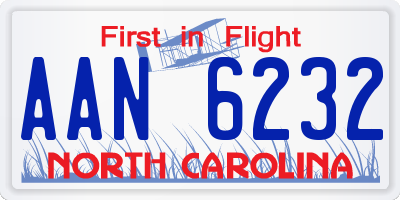 NC license plate AAN6232