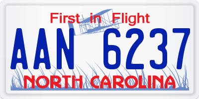 NC license plate AAN6237