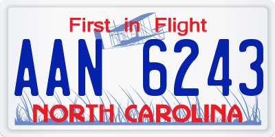 NC license plate AAN6243