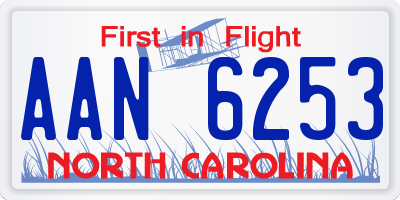 NC license plate AAN6253