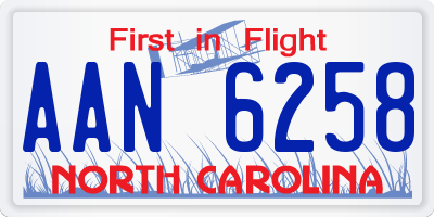 NC license plate AAN6258