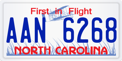 NC license plate AAN6268