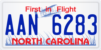 NC license plate AAN6283