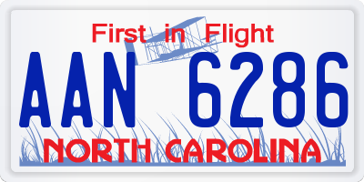 NC license plate AAN6286