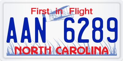 NC license plate AAN6289