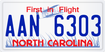 NC license plate AAN6303