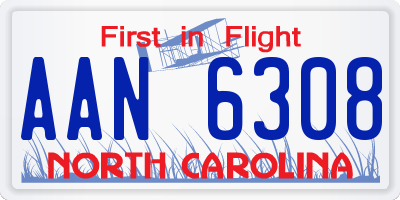 NC license plate AAN6308
