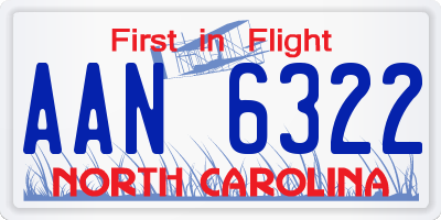 NC license plate AAN6322