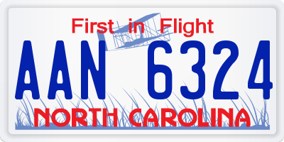 NC license plate AAN6324