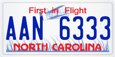 NC license plate AAN6333
