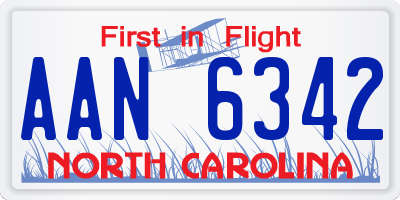 NC license plate AAN6342
