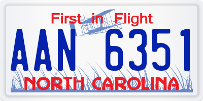 NC license plate AAN6351