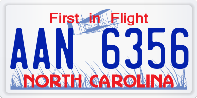 NC license plate AAN6356