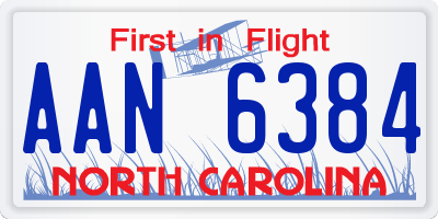 NC license plate AAN6384