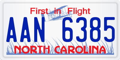 NC license plate AAN6385