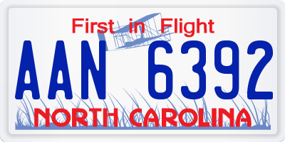 NC license plate AAN6392