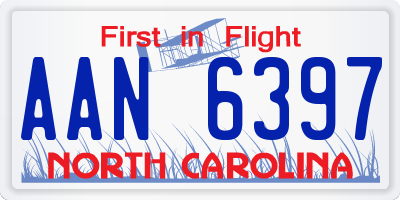 NC license plate AAN6397