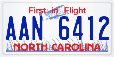 NC license plate AAN6412