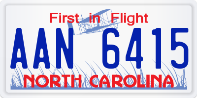 NC license plate AAN6415