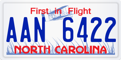NC license plate AAN6422