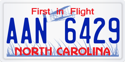NC license plate AAN6429