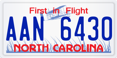 NC license plate AAN6430